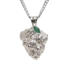 Platinum Og Kush Bud Necklace With Emerald By Ras Boss