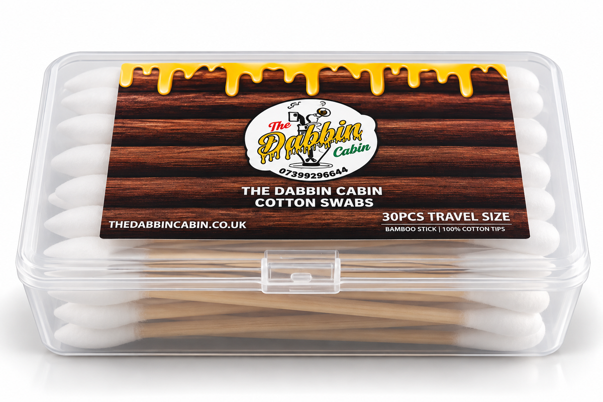 The Dabbin Cabin Cotton Swabs Travel Size 30pcs Bamboo Stick