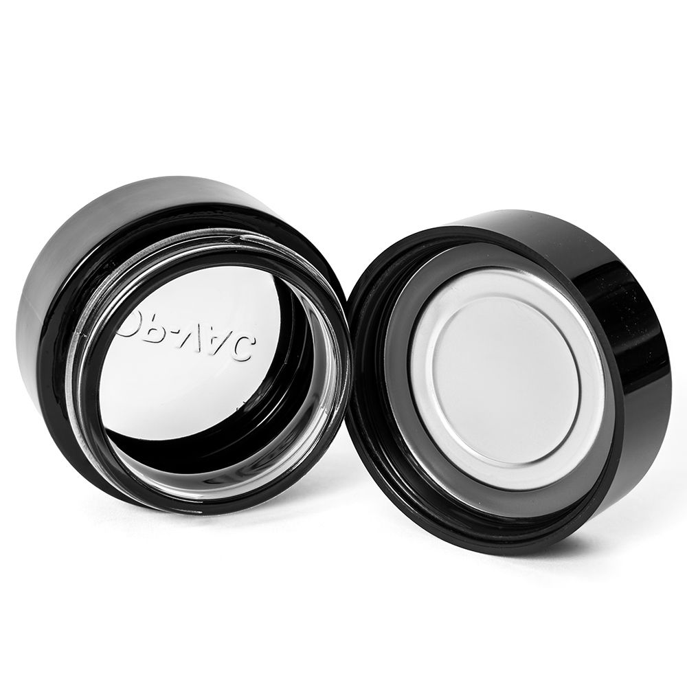 Pop-Vac Jar 3.5 Window Glass Black Vacuum Sealed Glass Jar ( FULL BOX 30 PCS )