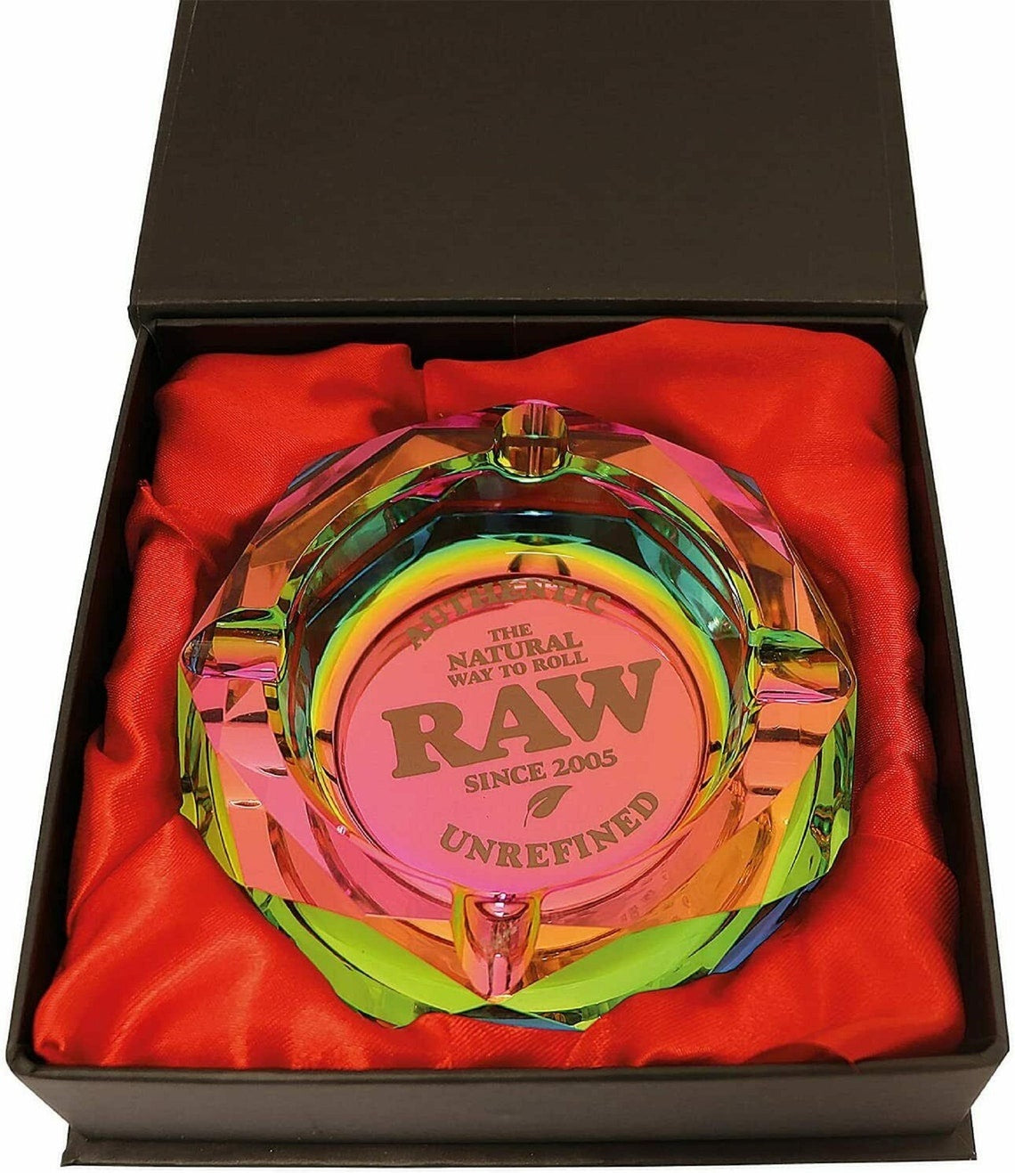 RAW Crystal Glass Ashtray – Multicolour Rainbow Edition