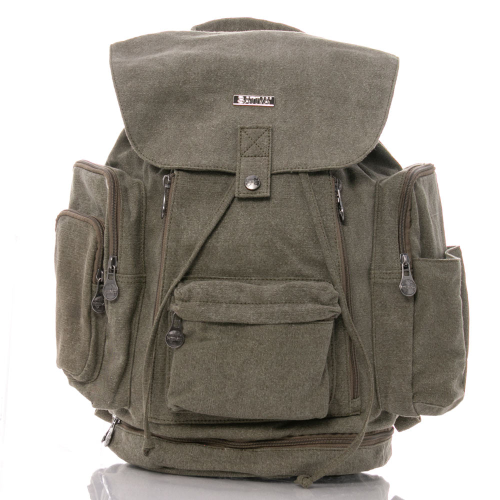 The Multi Pocket Knapsack By Sativa Bags Khaki