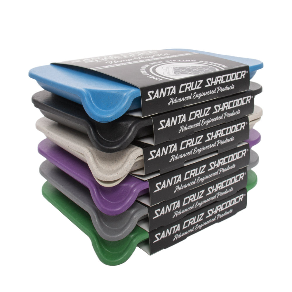 Hemp Tray With Sift Screen 12Pcs Mixed Colours By Santa Cruz Shredders