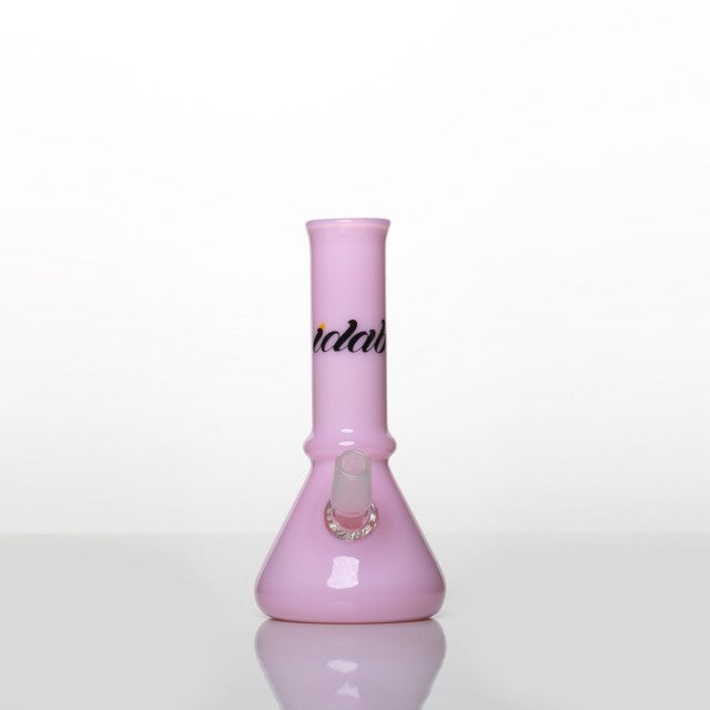 Medium Solid Pink Worked Tube Rig 14Mm Male Joint By Idab Glass