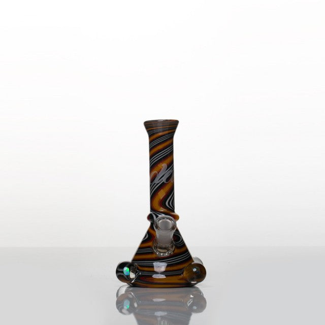 Small Jail House Fire Worked Tube Rig With Opals 10Mm Female Joint By Idab Glass