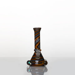 Small Jail House Fire Worked Tube Rig With Opals 10Mm Female Joint By Idab Glass