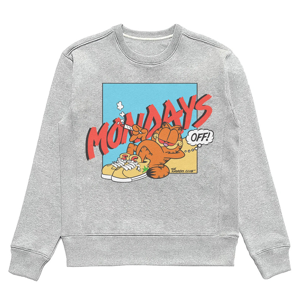 Mondays Off Crewneck Jumper By Smokers Club Heather Grey Small