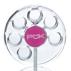 Puk Glass Six Shooter Pipes Clear Pink