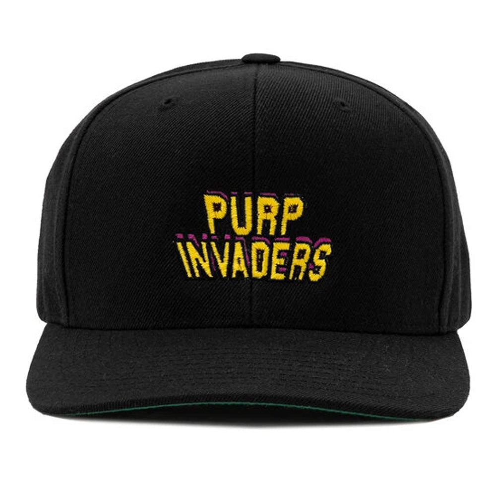 Purple Invaders Snapback Baseball Cap By The Smokers Club Black