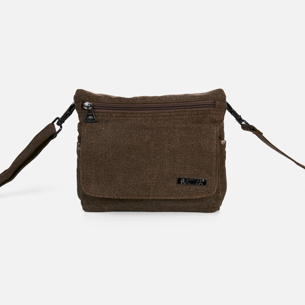 Hemp Day Tripper Shoulder Bag By Sativa Bags Dark Brown