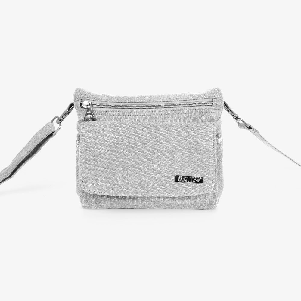 Hemp Day Tripper Shoulder Bag By Sativa Bags Light Grey