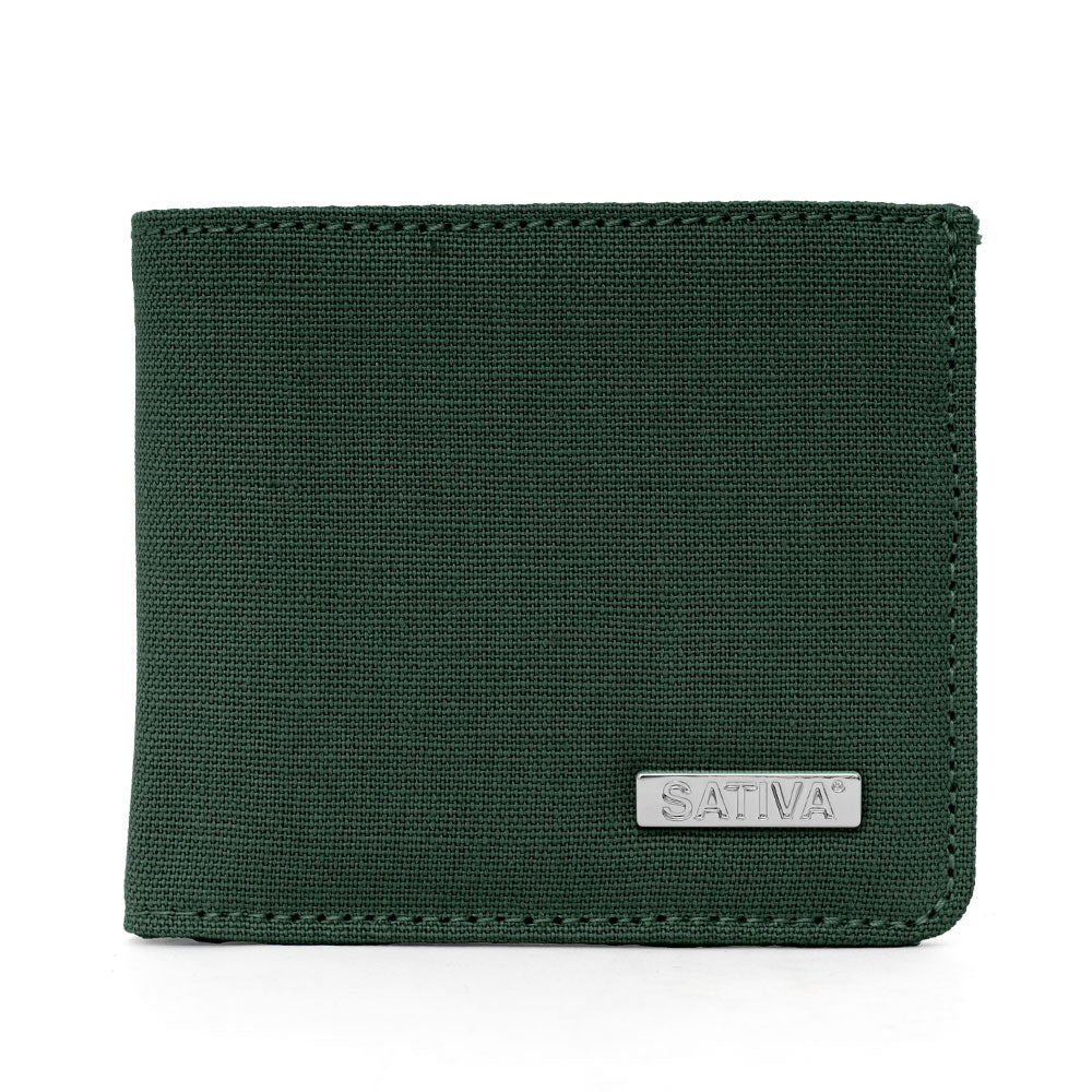 Hemp Flat Wallet By Sativa Bags Dark Green