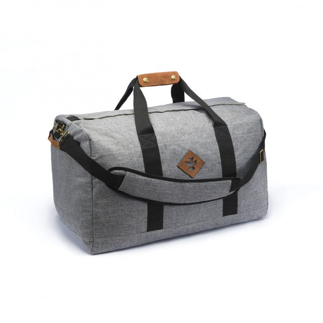 The Around Towner Medium Duffle Odour Proof Bag By Revelry Crosshatch Grey