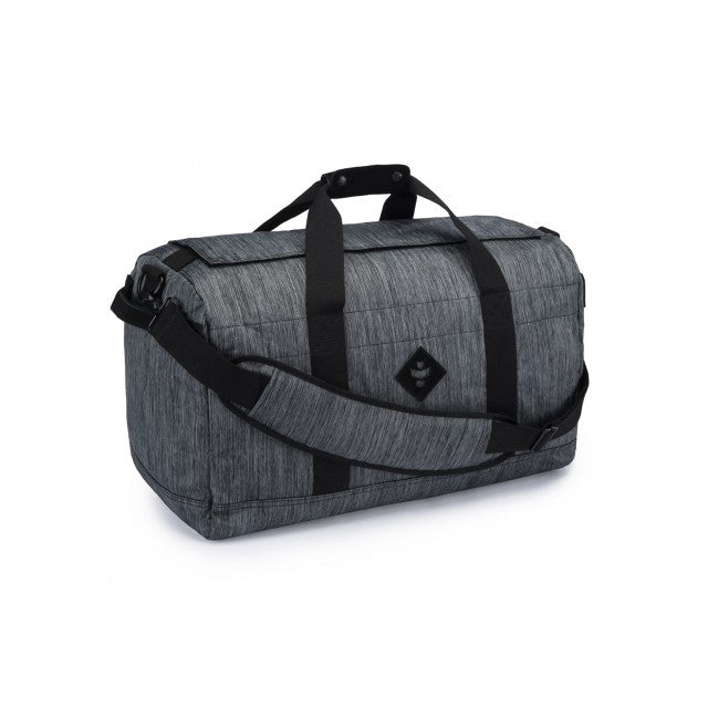 The Around Towner Medium Duffle Odour Proof Bag By Revelry Striped Dark Grey