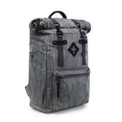 The Drifter Rolltop Backpack Odour Proof Bag By Revelry Striped Dark Grey