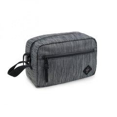 The Stowaway Toiletry Kit Odour Proof Bag By Revelry Striped Dark Grey