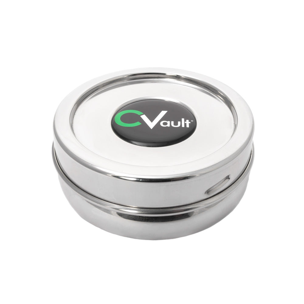 Cvault Twist Stainless Steel Holder With Boveda Humidity Pack Xsmall